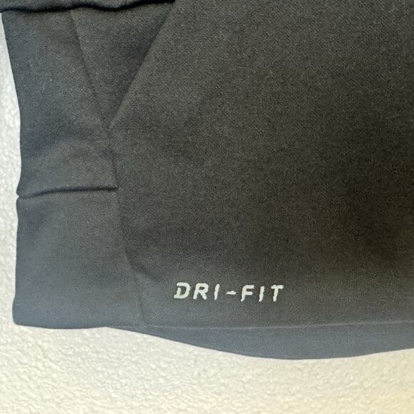 Nike Dri Fit Hooded Sweatshirt Girls Sz 5 Small Black Pink Logo Kangaroo Pocket - Picture 3 of 6